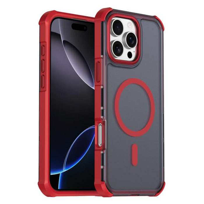 Funda para teléfono magnética semitransparente con acabado mate y protección antichoque en las cuatro esquinas, con tacto suave al tacto., For iPhone 17e / 16e, For iPhone 17 Pro Max, For iPhone 17 Pro, For iPhone 17, For iPhone Air, For iPhone 16 Pro ...