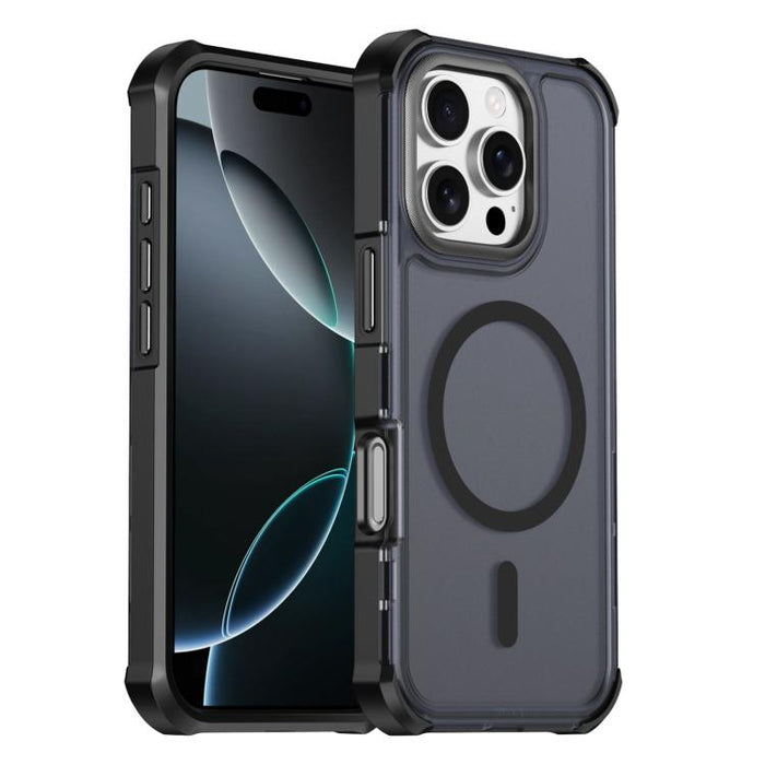Funda para teléfono magnética semitransparente con acabado mate y protección antichoque en las cuatro esquinas, con tacto suave al tacto., For iPhone 17e / 16e, For iPhone 17 Pro Max, For iPhone 17 Pro, For iPhone 17, For iPhone Air, For iPhone 16 Pro ...