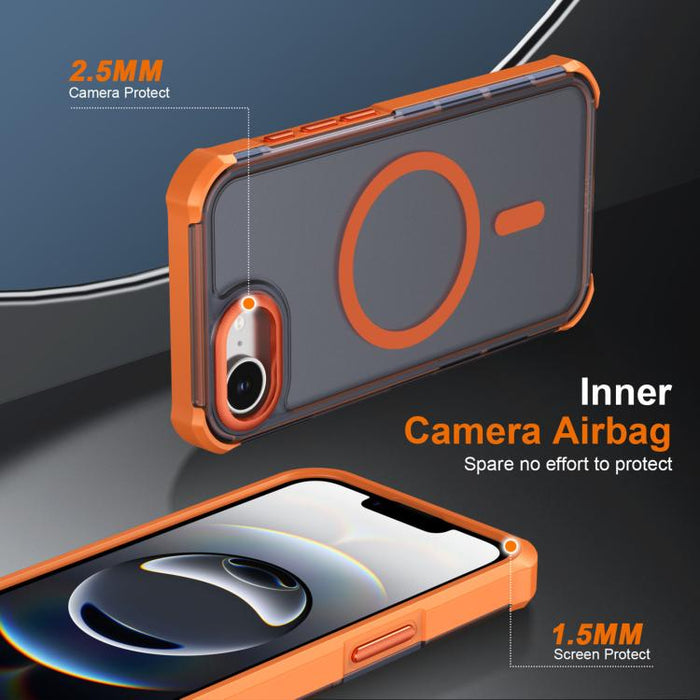 Funda para teléfono magnética semitransparente con acabado mate y protección antichoque en las cuatro esquinas, con tacto suave al tacto., For iPhone 17e / 16e, For iPhone 17 Pro Max, For iPhone 17 Pro, For iPhone 17, For iPhone Air, For iPhone 16 Pro ...
