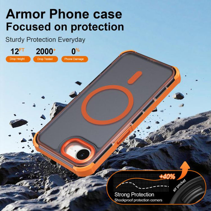 Funda para teléfono magnética semitransparente con acabado mate y protección antichoque en las cuatro esquinas, con tacto suave al tacto., For iPhone 17e / 16e, For iPhone 17 Pro Max, For iPhone 17 Pro, For iPhone 17, For iPhone Air, For iPhone 16 Pro ...