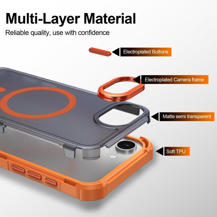 Funda para teléfono magnética semitransparente con acabado mate y protección antichoque en las cuatro esquinas, con tacto suave al tacto., For iPhone 17e / 16e, For iPhone 17 Pro Max, For iPhone 17 Pro, For iPhone 17, For iPhone Air, For iPhone 16 Pro ...