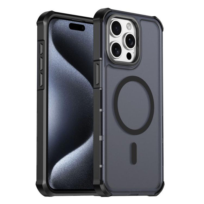 Funda para teléfono magnética semitransparente con acabado mate y protección antichoque en las cuatro esquinas, con tacto suave al tacto., For iPhone 17e / 16e, For iPhone 17 Pro Max, For iPhone 17 Pro, For iPhone 17, For iPhone Air, For iPhone 16 Pro ...
