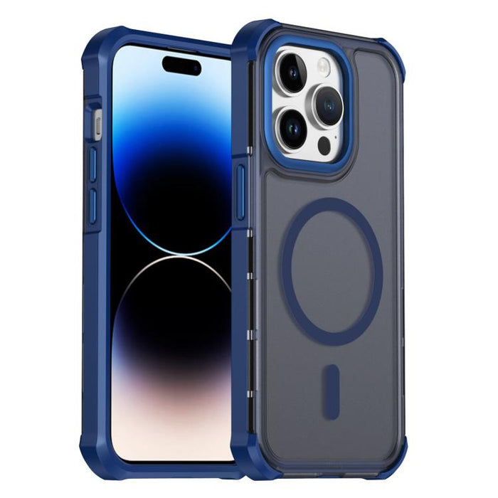 Funda para teléfono magnética semitransparente con acabado mate y protección antichoque en las cuatro esquinas, con tacto suave al tacto., For iPhone 17e / 16e, For iPhone 17 Pro Max, For iPhone 17 Pro, For iPhone 17, For iPhone Air, For iPhone 16 Pro ...