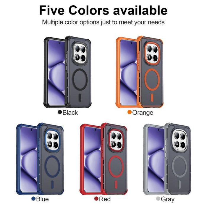 Funda para teléfono magnética semitransparente con acabado mate y protección antichoque en las cuatro esquinas, con tacto suave al tacto., For Redmi Note 15 Pro+ 5G Global 163.3mm, For Redmi Note 15 4G / 5G Global 164mm                                 ...