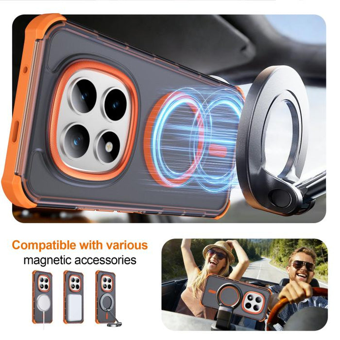 Funda para teléfono magnética semitransparente con acabado mate y protección antichoque en las cuatro esquinas, con tacto suave al tacto., For Redmi Note 15 Pro+ 5G Global 163.3mm, For Redmi Note 15 4G / 5G Global 164mm                                 ...