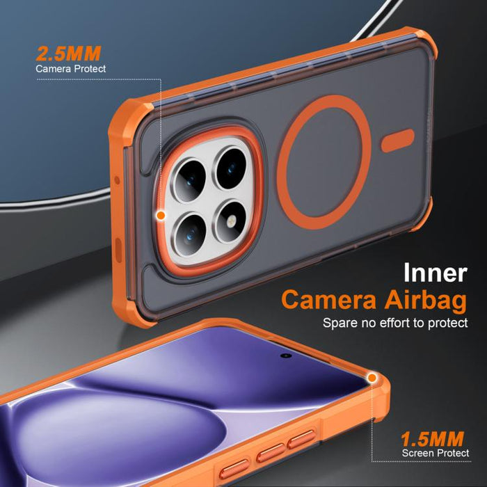 Funda para teléfono magnética semitransparente con acabado mate y protección antichoque en las cuatro esquinas, con tacto suave al tacto., For Redmi Note 15 Pro+ 5G Global 163.3mm, For Redmi Note 15 4G / 5G Global 164mm                                 ...