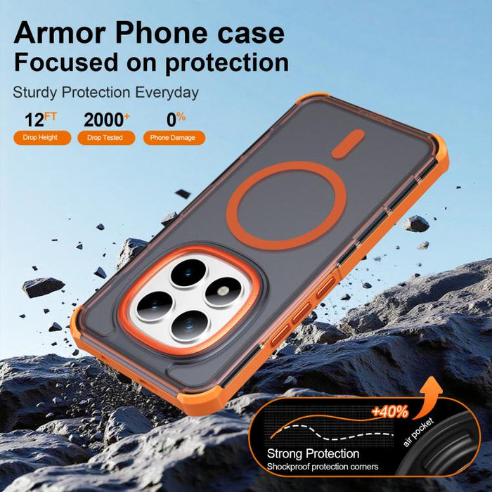 Funda para teléfono magnética semitransparente con acabado mate y protección antichoque en las cuatro esquinas, con tacto suave al tacto., For Redmi Note 15 Pro+ 5G Global 163.3mm, For Redmi Note 15 4G / 5G Global 164mm                                 ...