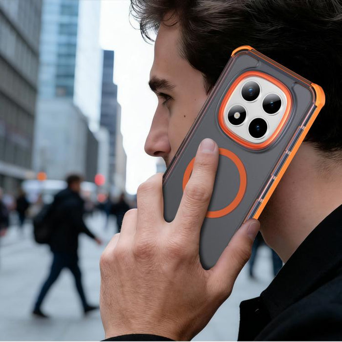 Funda para teléfono magnética semitransparente con acabado mate y protección antichoque en las cuatro esquinas, con tacto suave al tacto., For Redmi Note 15 Pro+ 5G Global 163.3mm, For Redmi Note 15 4G / 5G Global 164mm                                 ...