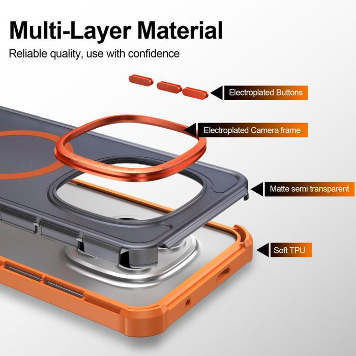 Funda para teléfono magnética semitransparente con acabado mate y protección antichoque en las cuatro esquinas, con tacto suave al tacto., For Redmi Note 15 Pro+ 5G Global 163.3mm, For Redmi Note 15 4G / 5G Global 164mm                                 ...