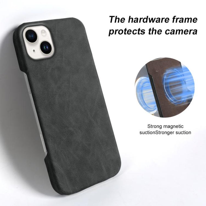 Funda trasera magnética de piel vegana con diseño retro para teléfono, For iPhone 14 Plus, For iPhone 14, Fro iPhone 14 Pro, For iPhone 14 Pro Max, For iPhone 13 Pro Max, For iPhone 13 Pro, For iPhone 13, For iPhone 12 / 12 Pro, For iPhone 12 Pro Max
