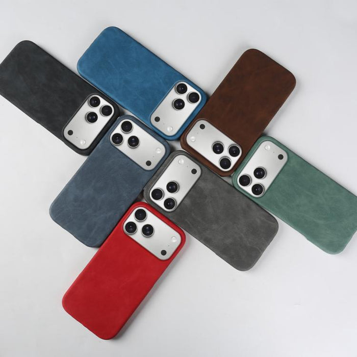 Funda trasera magnética de piel vegana con diseño retro para teléfono, For iPhone 14 Plus, For iPhone 14, Fro iPhone 14 Pro, For iPhone 14 Pro Max, For iPhone 13 Pro Max, For iPhone 13 Pro, For iPhone 13, For iPhone 12 / 12 Pro, For iPhone 12 Pro Max
