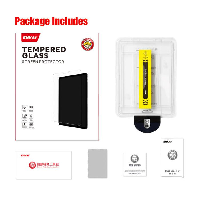 Protector de pantalla de vidrio templado a prueba de explosiones ENKAY Hat-Prince de fácil instalación y 0,33 mm para tablet., For iPad Air 11 2026 / 2025 / 2024, For iPad Pro 11 2025 / 2024, For iPad mini 6 / mini 2024                                 ...