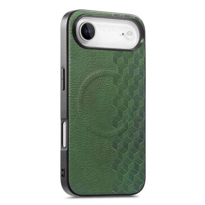 Funda magnética a prueba de golpes para teléfono con textura de cuadrícula 3D de PU, For iPhone 17 Pro, For iPhone Air, For iPhone 16 Pro, For iPhone 16