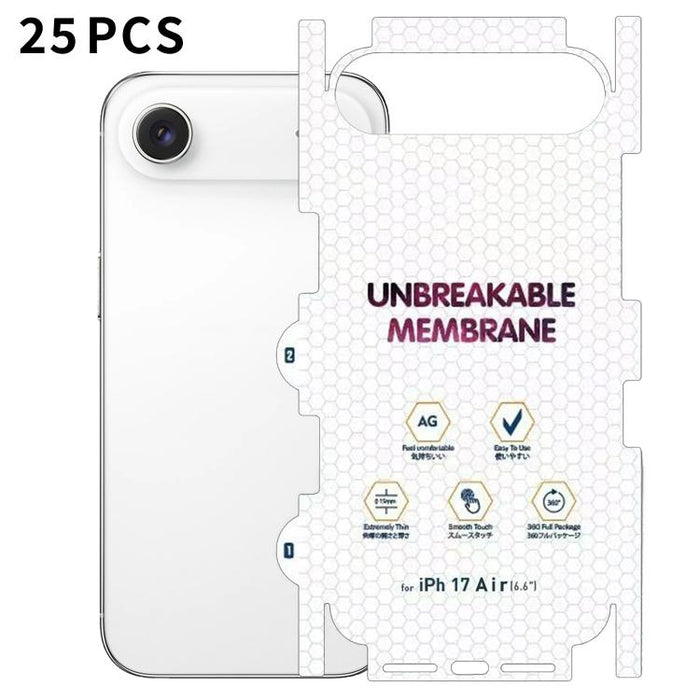 25 láminas de hidrogel esmeriladas de cobertura total con reverso invisible de diamante, For iPhone 17 Pro Max, For iPhone 17 Pro, For iPhone 17, For iPhone Air, For iPhone 16 Pro Max, For iPhone 16 Pro, For iPhone 16 Plus, For iPhone 16               ...