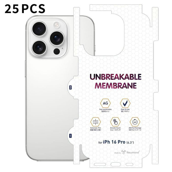 25 láminas de hidrogel esmeriladas de cobertura total con reverso invisible de diamante, For iPhone 17 Pro Max, For iPhone 17 Pro, For iPhone 17, For iPhone Air, For iPhone 16 Pro Max, For iPhone 16 Pro, For iPhone 16 Plus, For iPhone 16               ...