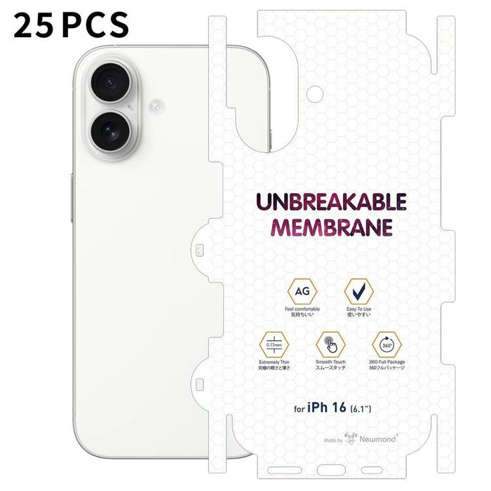 25 láminas de hidrogel esmeriladas de cobertura total con reverso invisible de diamante, For iPhone 17 Pro Max, For iPhone 17 Pro, For iPhone 17, For iPhone Air, For iPhone 16 Pro Max, For iPhone 16 Pro, For iPhone 16 Plus, For iPhone 16               ...