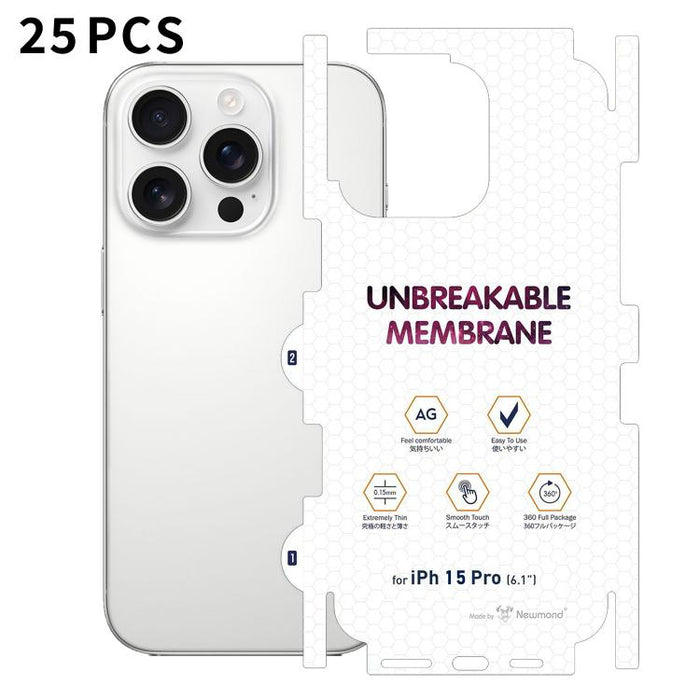 25 láminas de hidrogel esmeriladas de cobertura total con reverso invisible de diamante, For iPhone 17 Pro Max, For iPhone 17 Pro, For iPhone 17, For iPhone Air, For iPhone 16 Pro Max, For iPhone 16 Pro, For iPhone 16 Plus, For iPhone 16               ...