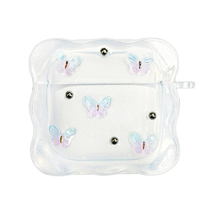 Estuche para auriculares inalámbricos Bluetooth con diseño de mariposa degradada de Super-Fairy, For Airpods 4, For Airpods 3, For Airpods 1 / 2