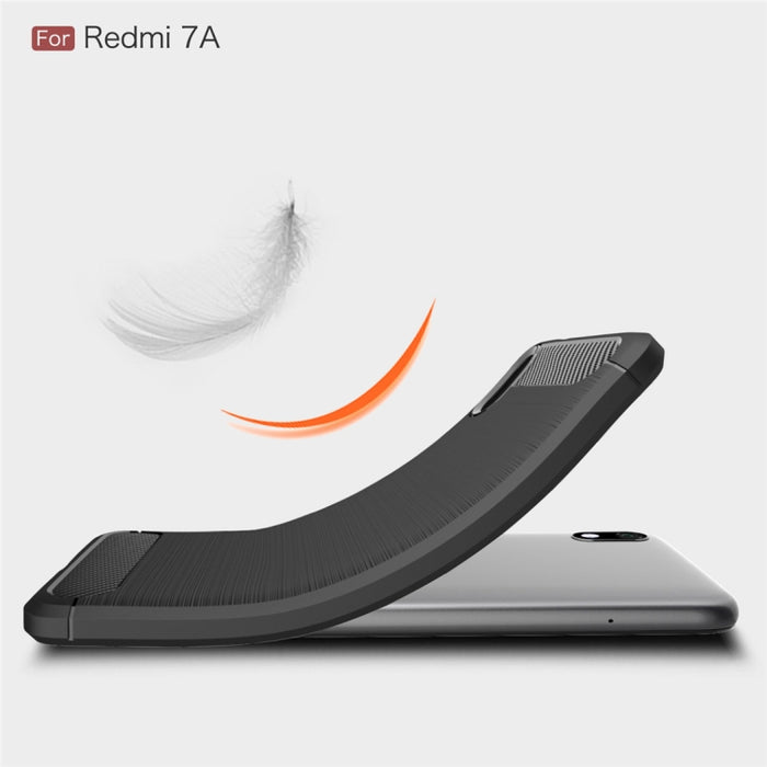 Estuche de TPU de fibra de carbono con textura cepillada para Xiaomi Redmi 7A