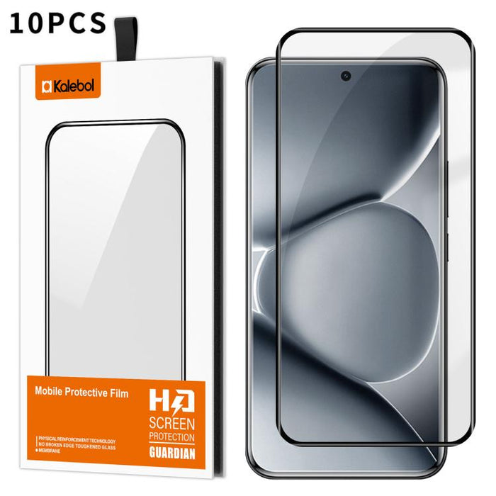 10 láminas de vidrio templado HD serigrafiadas, curvas, con adhesivo completo, de alto contenido en aluminio, con cobertura total y antihuellas, de la marca Kalebol., For Redmi Note 15 Pro+ 5G Global 163.3mm, For Redmi Note 15 5G Global 164mm          ...