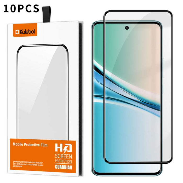 10 láminas de vidrio templado HD serigrafiadas, curvas, con adhesivo completo, de alto contenido en aluminio, con cobertura total y antihuellas, de la marca Kalebol., For Redmi Note 15 Pro+ 5G Global 163.3mm, For Redmi Note 15 5G Global 164mm          ...