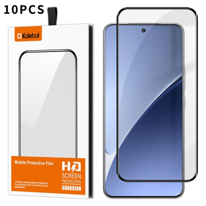 10 láminas de vidrio templado HD serigrafiadas, curvas, con adhesivo completo, de alto contenido en aluminio, con cobertura total y antihuellas, de la marca Kalebol., For Redmi Note 15 Pro+ 5G Global 163.3mm, For Redmi Note 15 5G Global 164mm          ...