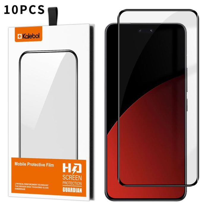 10 láminas de vidrio templado HD serigrafiadas, curvas, con adhesivo completo, de alto contenido en aluminio, con cobertura total y antihuellas, de la marca Kalebol., For Redmi Note 15 Pro+ 5G Global 163.3mm, For Redmi Note 15 5G Global 164mm          ...