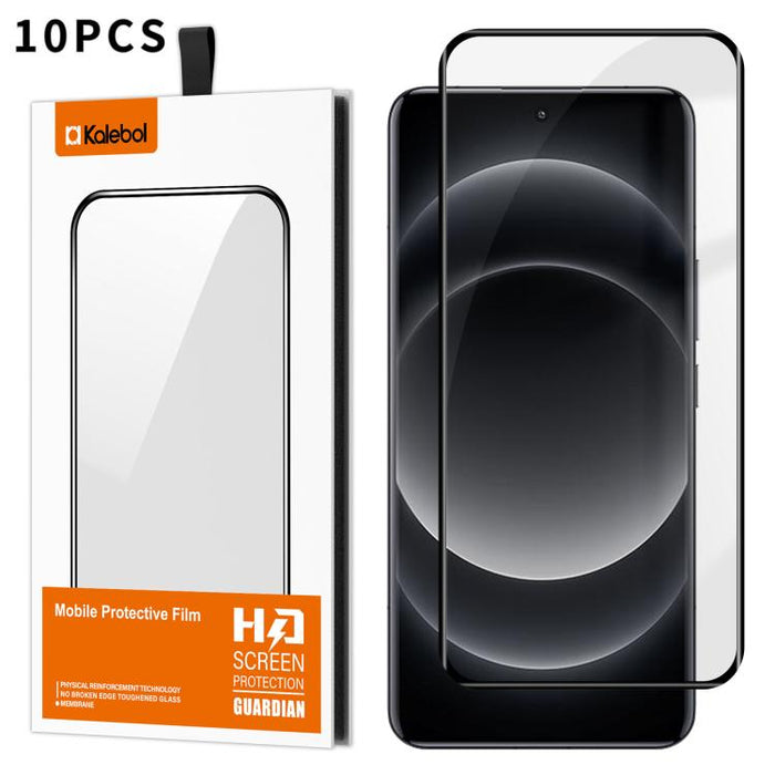 10 láminas de vidrio templado HD serigrafiadas, curvas, con adhesivo completo, de alto contenido en aluminio, con cobertura total y antihuellas, de la marca Kalebol., For Redmi Note 15 Pro+ 5G Global 163.3mm, For Redmi Note 15 5G Global 164mm          ...