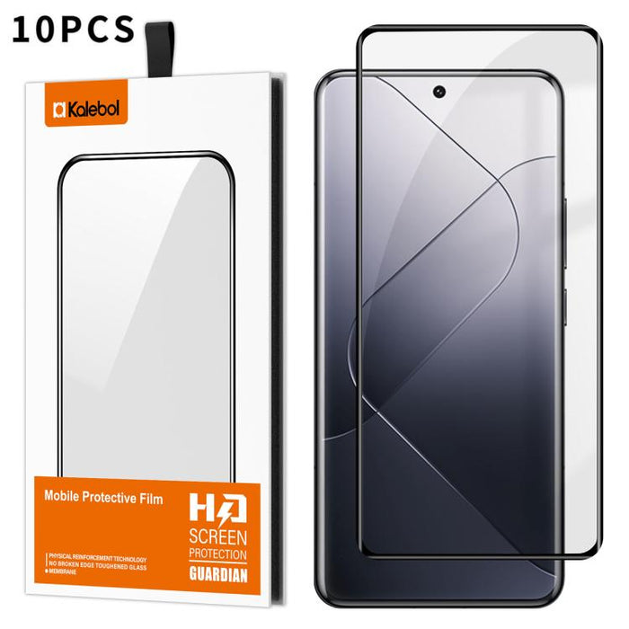 10 láminas de vidrio templado HD serigrafiadas, curvas, con adhesivo completo, de alto contenido en aluminio, con cobertura total y antihuellas, de la marca Kalebol., For Redmi Note 15 Pro+ 5G Global 163.3mm, For Redmi Note 15 5G Global 164mm          ...