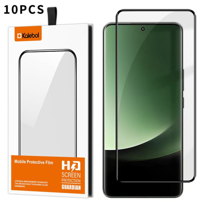 10 láminas de vidrio templado HD serigrafiadas, curvas, con adhesivo completo, de alto contenido en aluminio, con cobertura total y antihuellas, de la marca Kalebol., For Redmi Note 15 Pro+ 5G Global 163.3mm, For Redmi Note 15 5G Global 164mm          ...