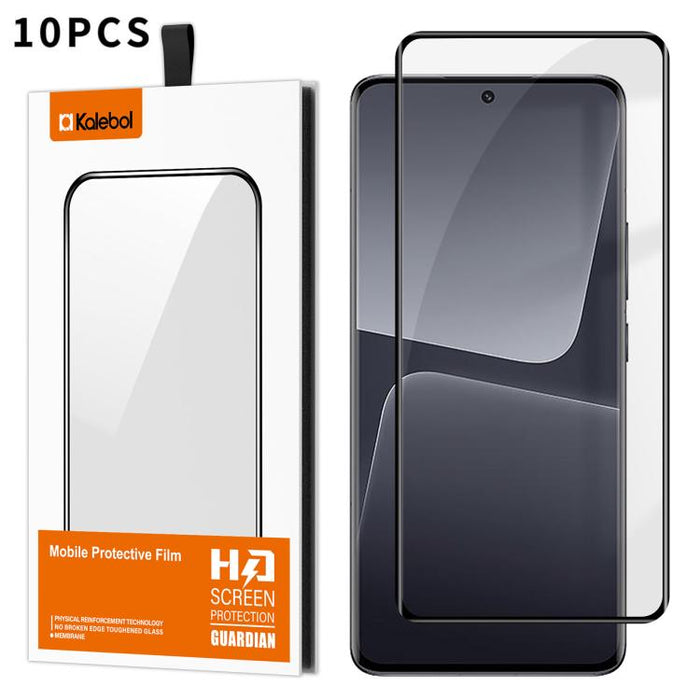10 láminas de vidrio templado HD serigrafiadas, curvas, con adhesivo completo, de alto contenido en aluminio, con cobertura total y antihuellas, de la marca Kalebol., For Redmi Note 15 Pro+ 5G Global 163.3mm, For Redmi Note 15 5G Global 164mm          ...
