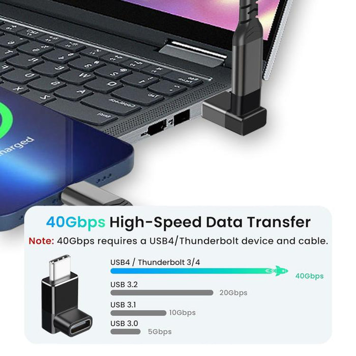 Adaptador USB-C de 90 grados ENKAY ENK-AT132, convertidor de extensión USB4 Thunderbolt 4/3 de 40 Gbps., 2 Pcs, 1 Pcs