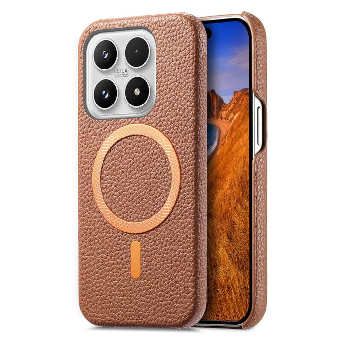 Funda para teléfono MagSafe de PU con textura de lichi cepillada, For Redmi Note 15 Pro+ Global 163.3mm, For Redmi Note 15 4G / 5G Global 164mm, For Xiaomi 17 Pro Max, For Redmi Note 15 Pro Global 163.6mm, For Xiaomi 17 Pro, For Xiaomi 17