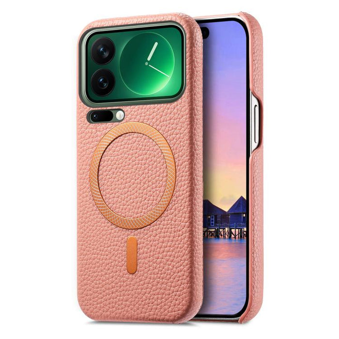 Funda para teléfono MagSafe de PU con textura de lichi cepillada, For Redmi Note 15 Pro+ Global 163.3mm, For Redmi Note 15 4G / 5G Global 164mm, For Xiaomi 17 Pro Max, For Redmi Note 15 Pro Global 163.6mm, For Xiaomi 17 Pro, For Xiaomi 17