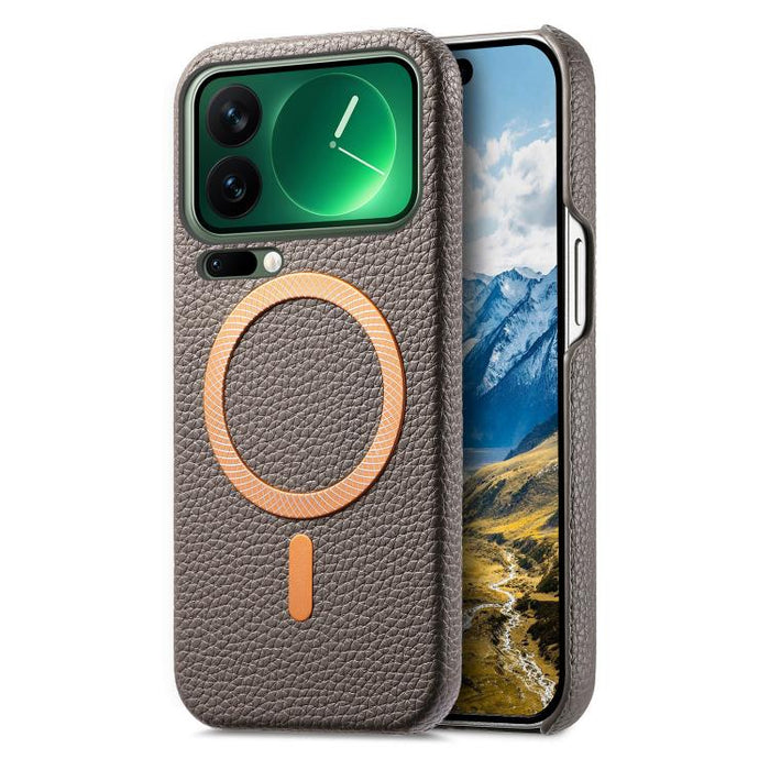 Funda para teléfono MagSafe de PU con textura de lichi cepillada, For Redmi Note 15 Pro+ Global 163.3mm, For Redmi Note 15 4G / 5G Global 164mm, For Xiaomi 17 Pro Max, For Redmi Note 15 Pro Global 163.6mm, For Xiaomi 17 Pro, For Xiaomi 17