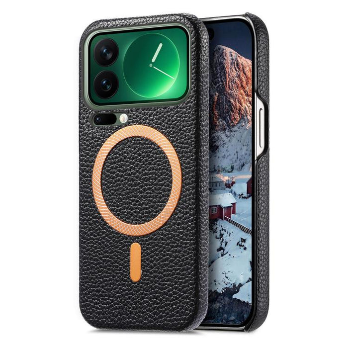 Funda para teléfono MagSafe de PU con textura de lichi cepillada, For Redmi Note 15 Pro+ Global 163.3mm, For Redmi Note 15 4G / 5G Global 164mm, For Xiaomi 17 Pro Max, For Redmi Note 15 Pro Global 163.6mm, For Xiaomi 17 Pro, For Xiaomi 17