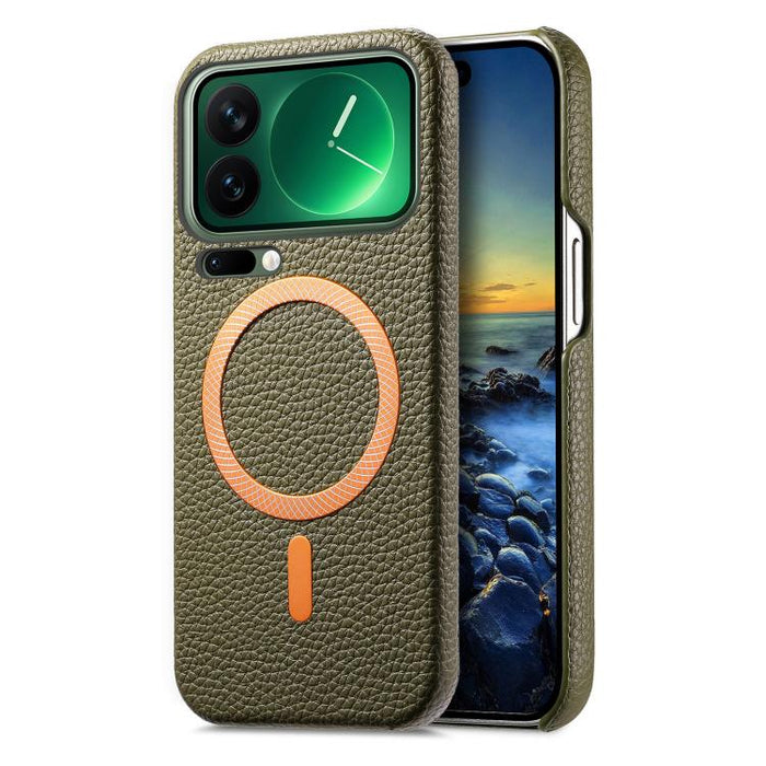 Funda para teléfono MagSafe de PU con textura de lichi cepillada, For Redmi Note 15 Pro+ Global 163.3mm, For Redmi Note 15 4G / 5G Global 164mm, For Xiaomi 17 Pro Max, For Redmi Note 15 Pro Global 163.6mm, For Xiaomi 17 Pro, For Xiaomi 17
