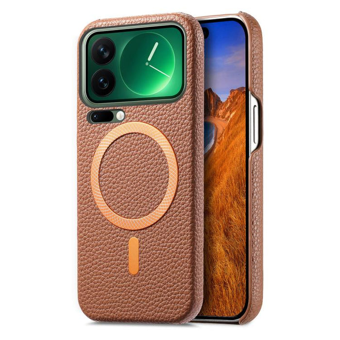 Funda para teléfono MagSafe de PU con textura de lichi cepillada, For Redmi Note 15 Pro+ Global 163.3mm, For Redmi Note 15 4G / 5G Global 164mm, For Xiaomi 17 Pro Max, For Redmi Note 15 Pro Global 163.6mm, For Xiaomi 17 Pro, For Xiaomi 17