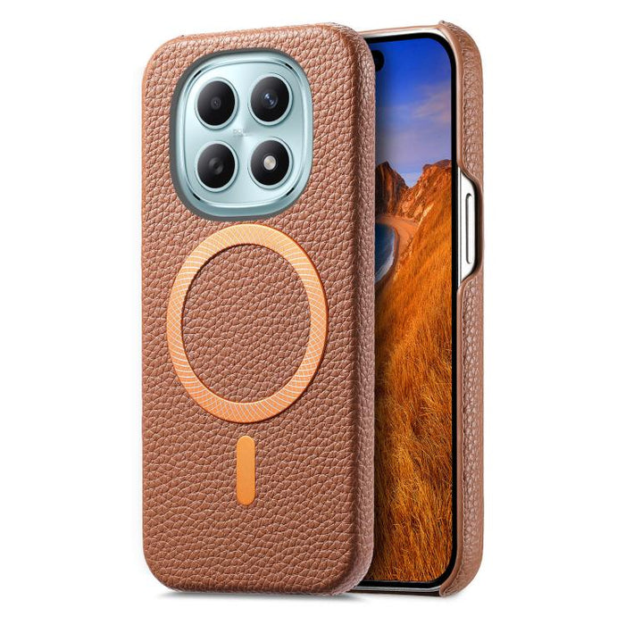 Funda para teléfono MagSafe de PU con textura de lichi cepillada, For Redmi Note 15 Pro+ Global 163.3mm, For Redmi Note 15 4G / 5G Global 164mm, For Xiaomi 17 Pro Max, For Redmi Note 15 Pro Global 163.6mm, For Xiaomi 17 Pro, For Xiaomi 17