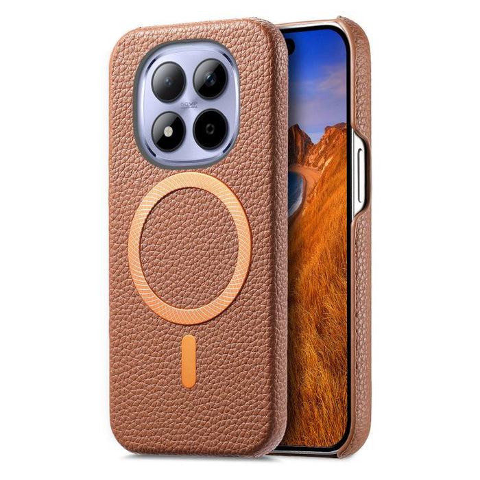 Funda para teléfono MagSafe de PU con textura de lichi cepillada, For Redmi Note 15 Pro+ Global 163.3mm, For Redmi Note 15 4G / 5G Global 164mm, For Xiaomi 17 Pro Max, For Redmi Note 15 Pro Global 163.6mm, For Xiaomi 17 Pro, For Xiaomi 17