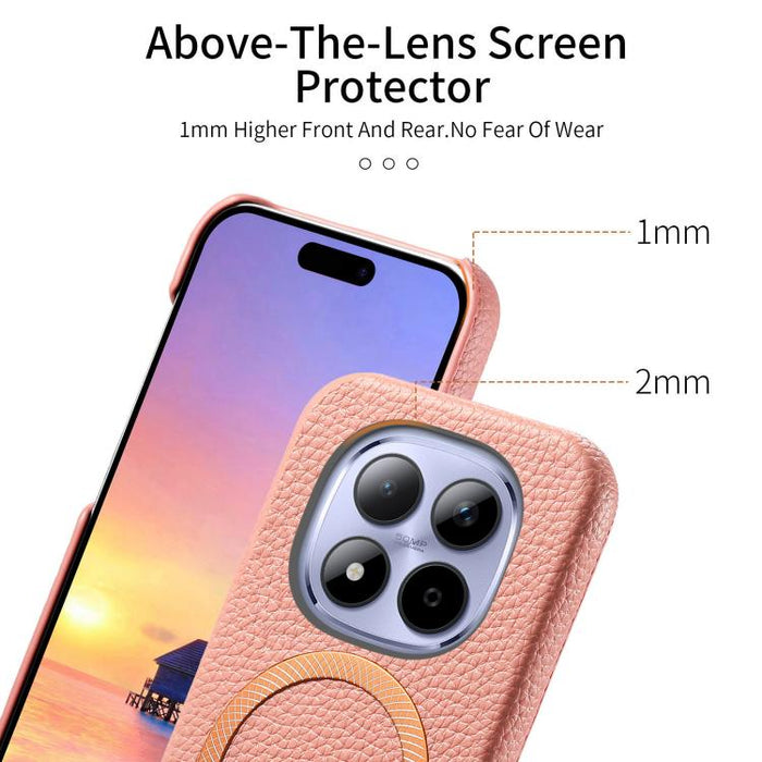 Funda para teléfono MagSafe de PU con textura de lichi cepillada, For Redmi Note 15 Pro+ Global 163.3mm, For Redmi Note 15 4G / 5G Global 164mm, For Xiaomi 17 Pro Max, For Redmi Note 15 Pro Global 163.6mm, For Xiaomi 17 Pro, For Xiaomi 17