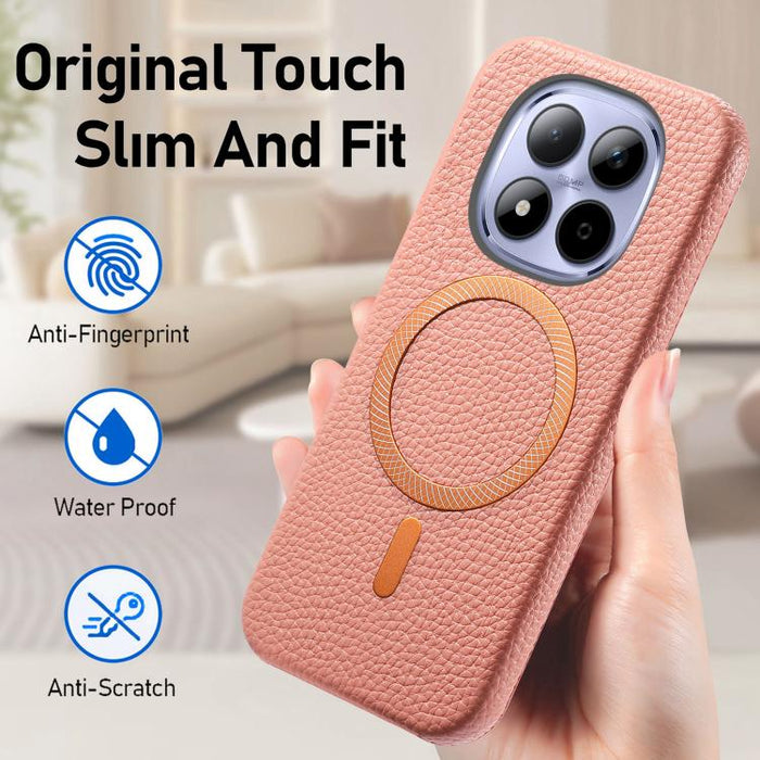 Funda para teléfono MagSafe de PU con textura de lichi cepillada, For Redmi Note 15 Pro+ Global 163.3mm, For Redmi Note 15 4G / 5G Global 164mm, For Xiaomi 17 Pro Max, For Redmi Note 15 Pro Global 163.6mm, For Xiaomi 17 Pro, For Xiaomi 17