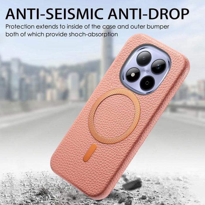 Funda para teléfono MagSafe de PU con textura de lichi cepillada, For Redmi Note 15 Pro+ Global 163.3mm, For Redmi Note 15 4G / 5G Global 164mm, For Xiaomi 17 Pro Max, For Redmi Note 15 Pro Global 163.6mm, For Xiaomi 17 Pro, For Xiaomi 17
