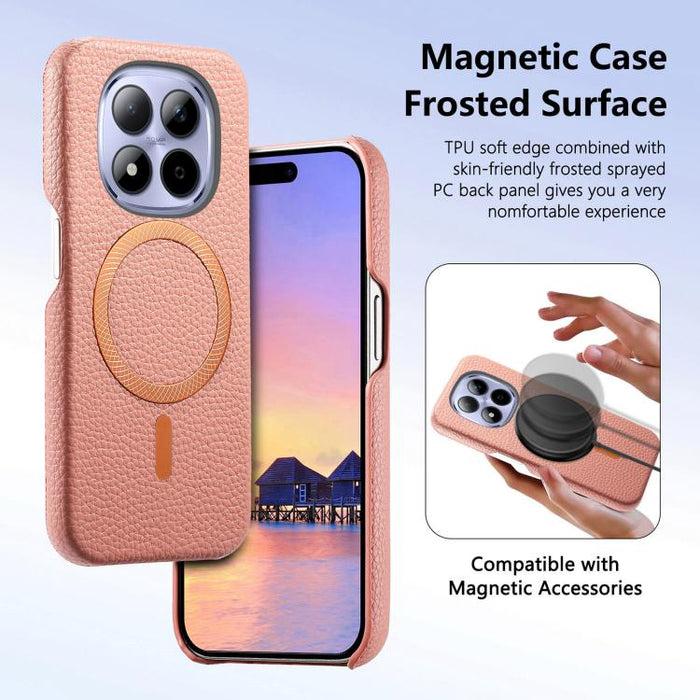 Funda para teléfono MagSafe de PU con textura de lichi cepillada, For Redmi Note 15 Pro+ Global 163.3mm, For Redmi Note 15 4G / 5G Global 164mm, For Xiaomi 17 Pro Max, For Redmi Note 15 Pro Global 163.6mm, For Xiaomi 17 Pro, For Xiaomi 17