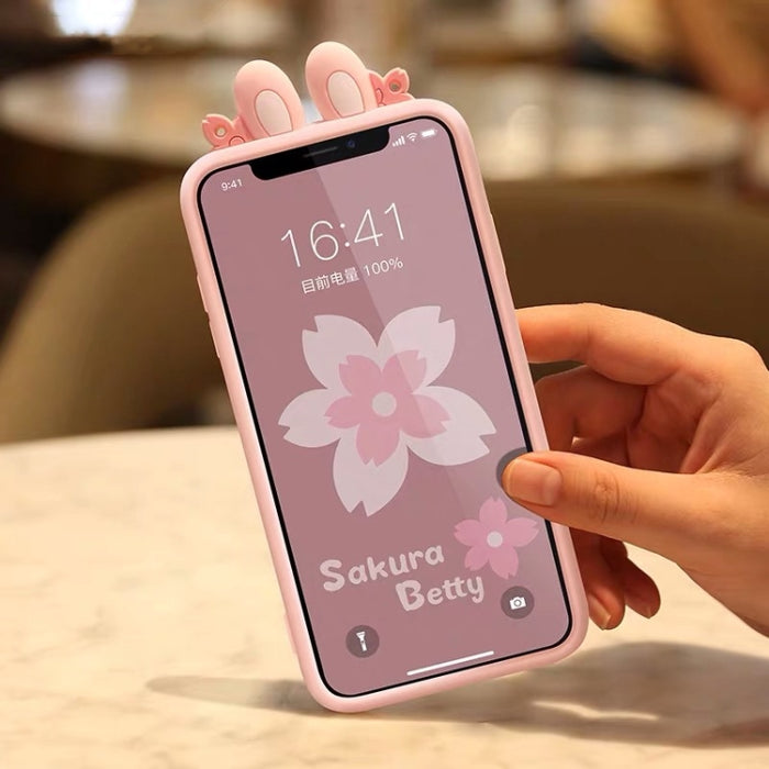 Funda de silicona anticaída con paquete completo estilo flores de cerezo para iPhone X / XS