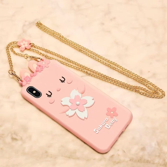 Funda de silicona anticaída con paquete completo estilo flores de cerezo para iPhone X / XS