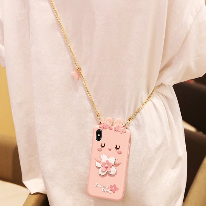Funda de silicona anticaída con paquete completo estilo flores de cerezo para iPhone X / XS