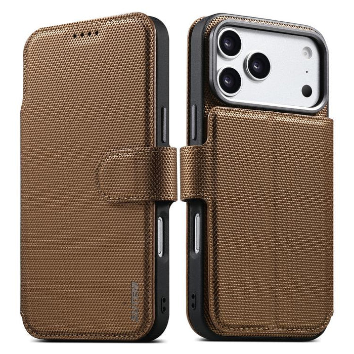 Funda para teléfono Suteni Q09 con cartera magnética desmontable 2 en 1, textura triangular y piel vegana., For iPhone 17 Pro Max, For iPhone 17 Pro, For iPhone 17, For iPhone 16 Pro Max, For iPhone 16 Pro, For iPhone 16, For iPhone 15 Pro Max         ...