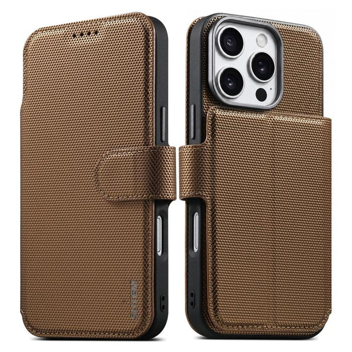Funda para teléfono Suteni Q09 con cartera magnética desmontable 2 en 1, textura triangular y piel vegana., For iPhone 17 Pro Max, For iPhone 17 Pro, For iPhone 17, For iPhone 16 Pro Max, For iPhone 16 Pro, For iPhone 16, For iPhone 15 Pro Max         ...
