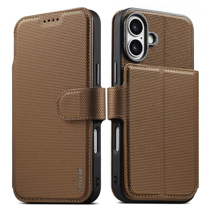 Funda para teléfono Suteni Q09 con cartera magnética desmontable 2 en 1, textura triangular y piel vegana., For iPhone 17 Pro Max, For iPhone 17 Pro, For iPhone 17, For iPhone 16 Pro Max, For iPhone 16 Pro, For iPhone 16, For iPhone 15 Pro Max         ...